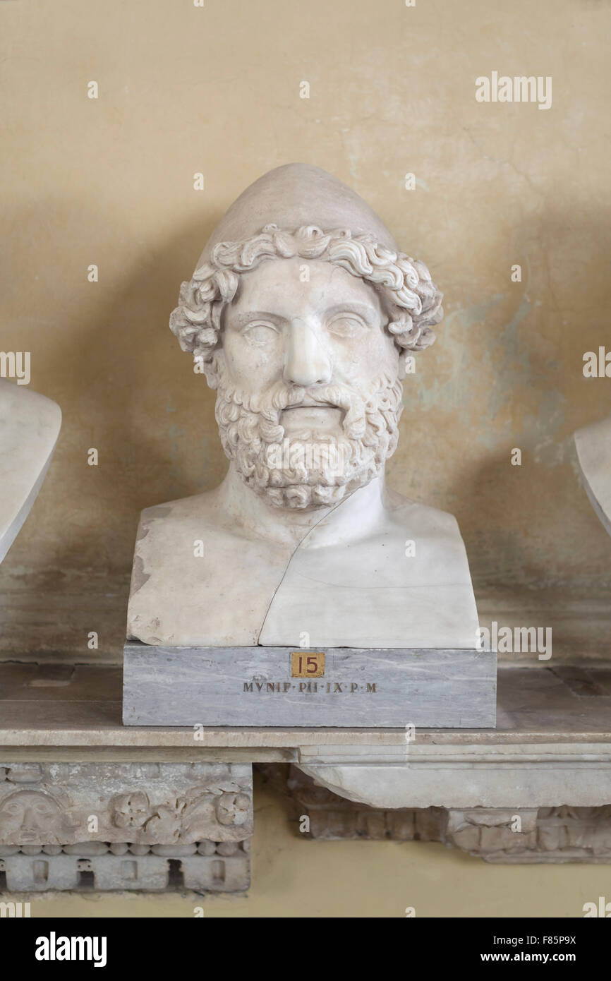 Herm of Hephaestus, Vatican museums, Rome, Italy Stock Photo