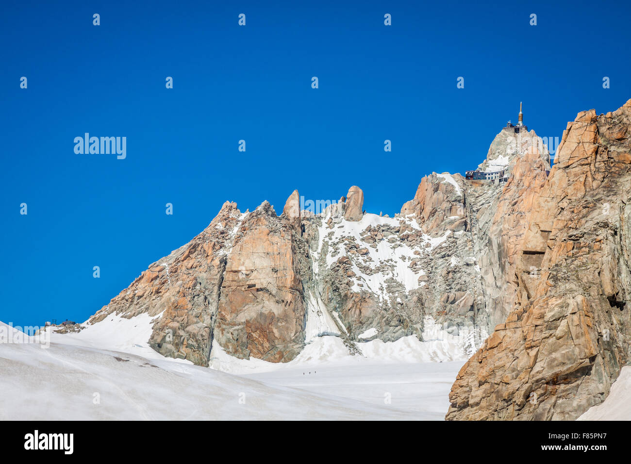 View of the rock of Aiguille du Midi, mont-Blanc, France, by beautiful ...