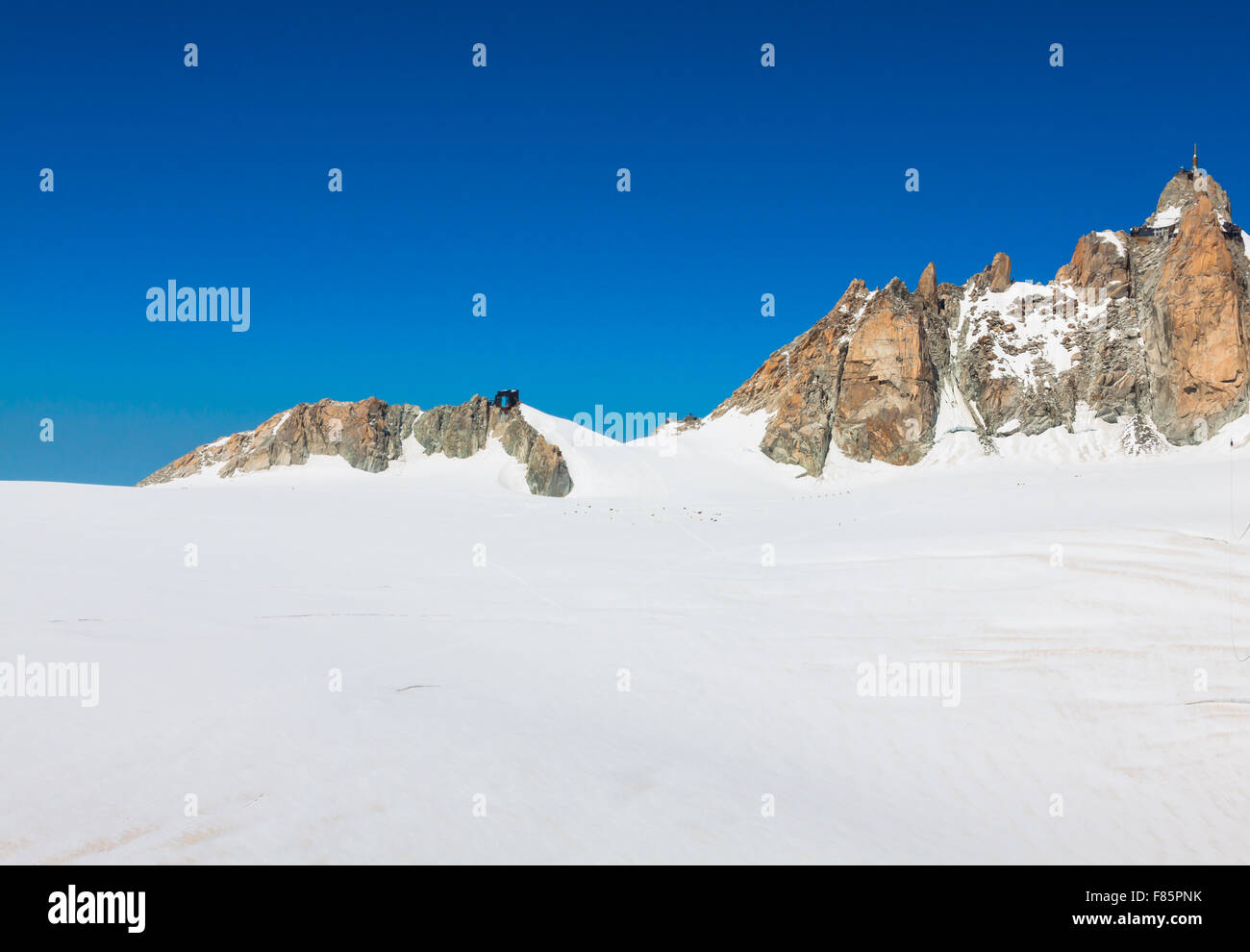 View of the rock of Aiguille du Midi, mont-Blanc, France, by beautiful ...