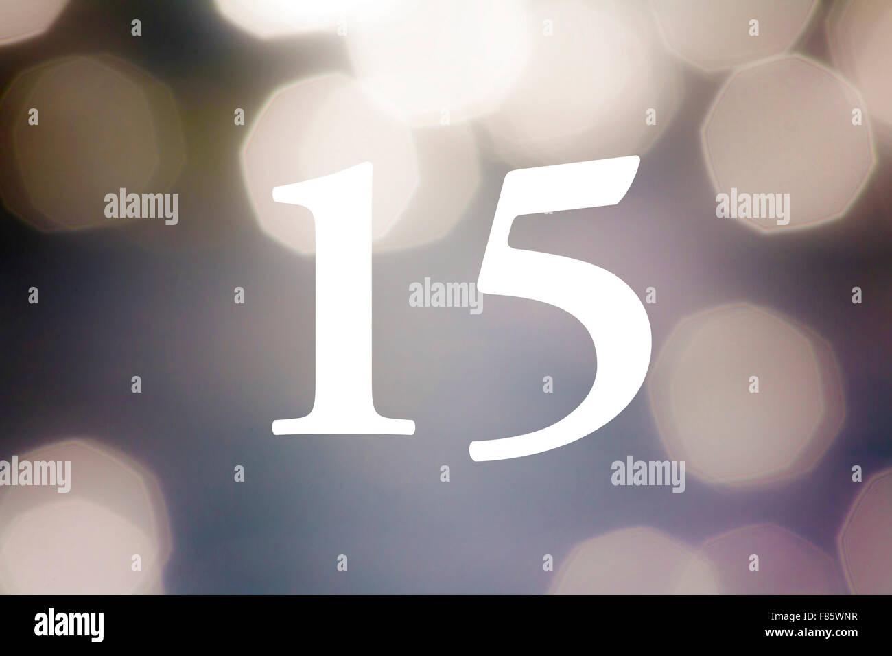 Number fifteen on the colorful background Stock Photo