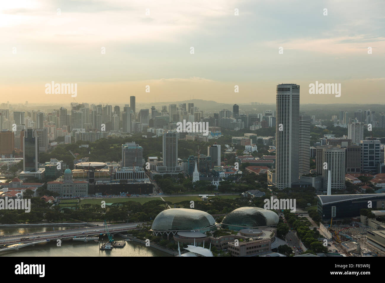 View of Singapore city skyline at sunset Stock Photo - Alamy