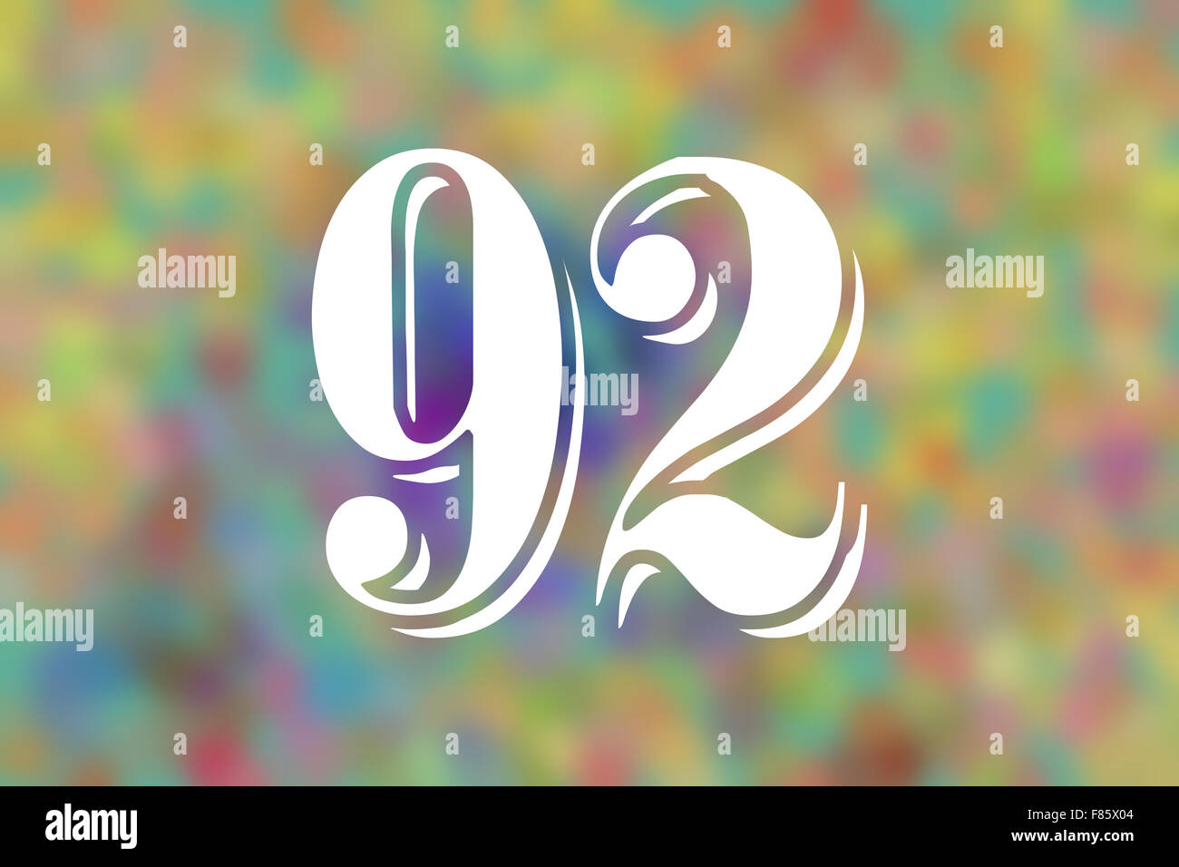 Number ninety two stock photo alamy