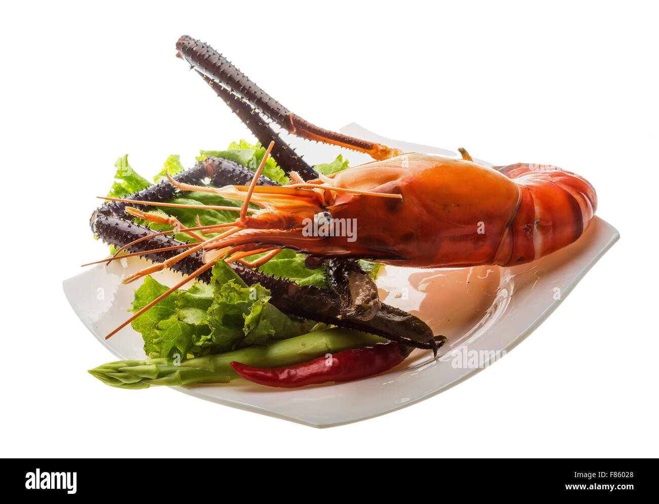 Giant Freshwater Prawn boiled with pepper Stock Photo - Alamy