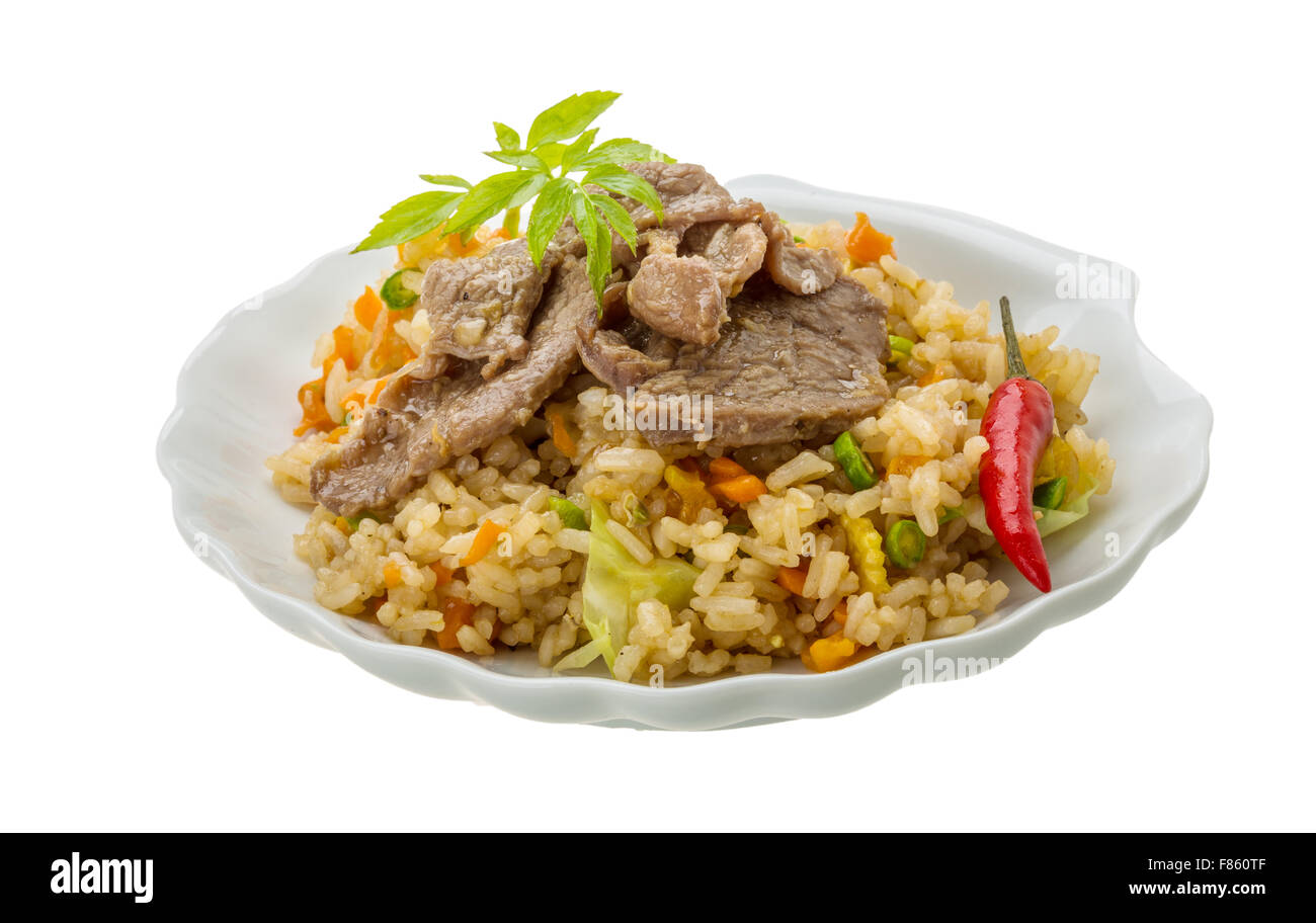 Tf Rice Meal Fried rice with beef - asian food Stock Photo - Alamy