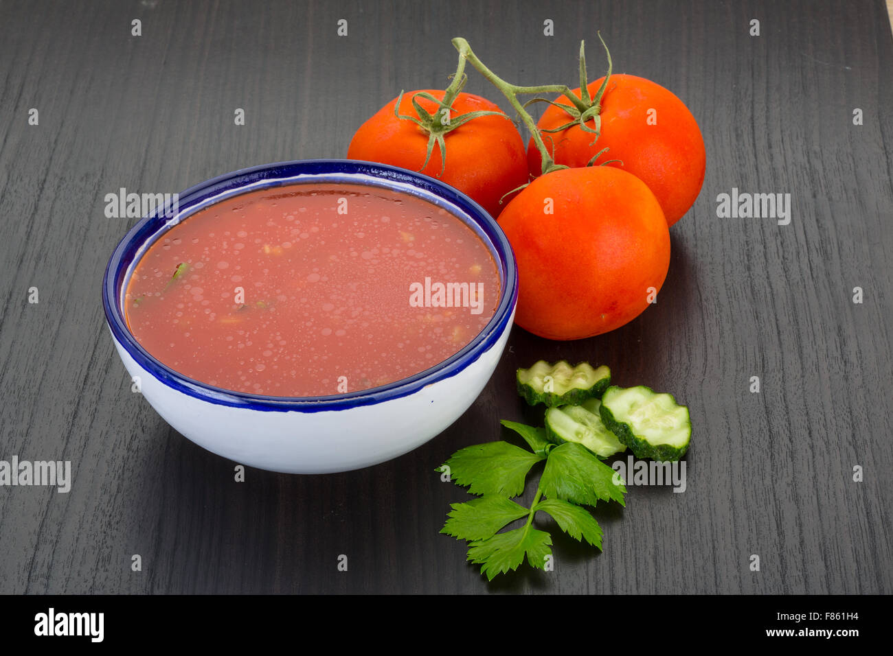 Gaspacho cold Spanish tomato soup Stock Photo Alamy