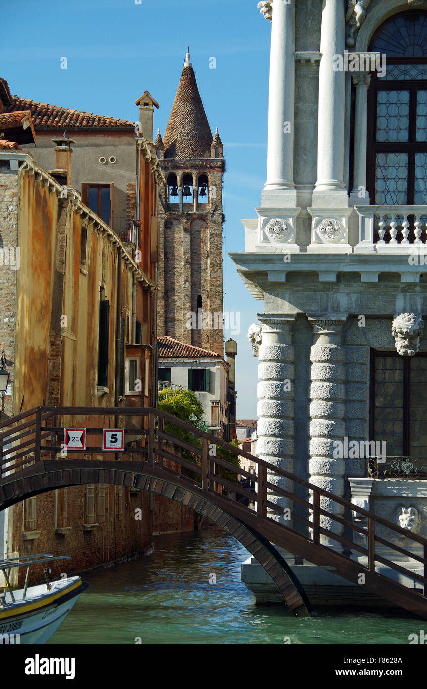 Venice, Italy, Ca' Rezzonico & neighbour, detail Stock Photo