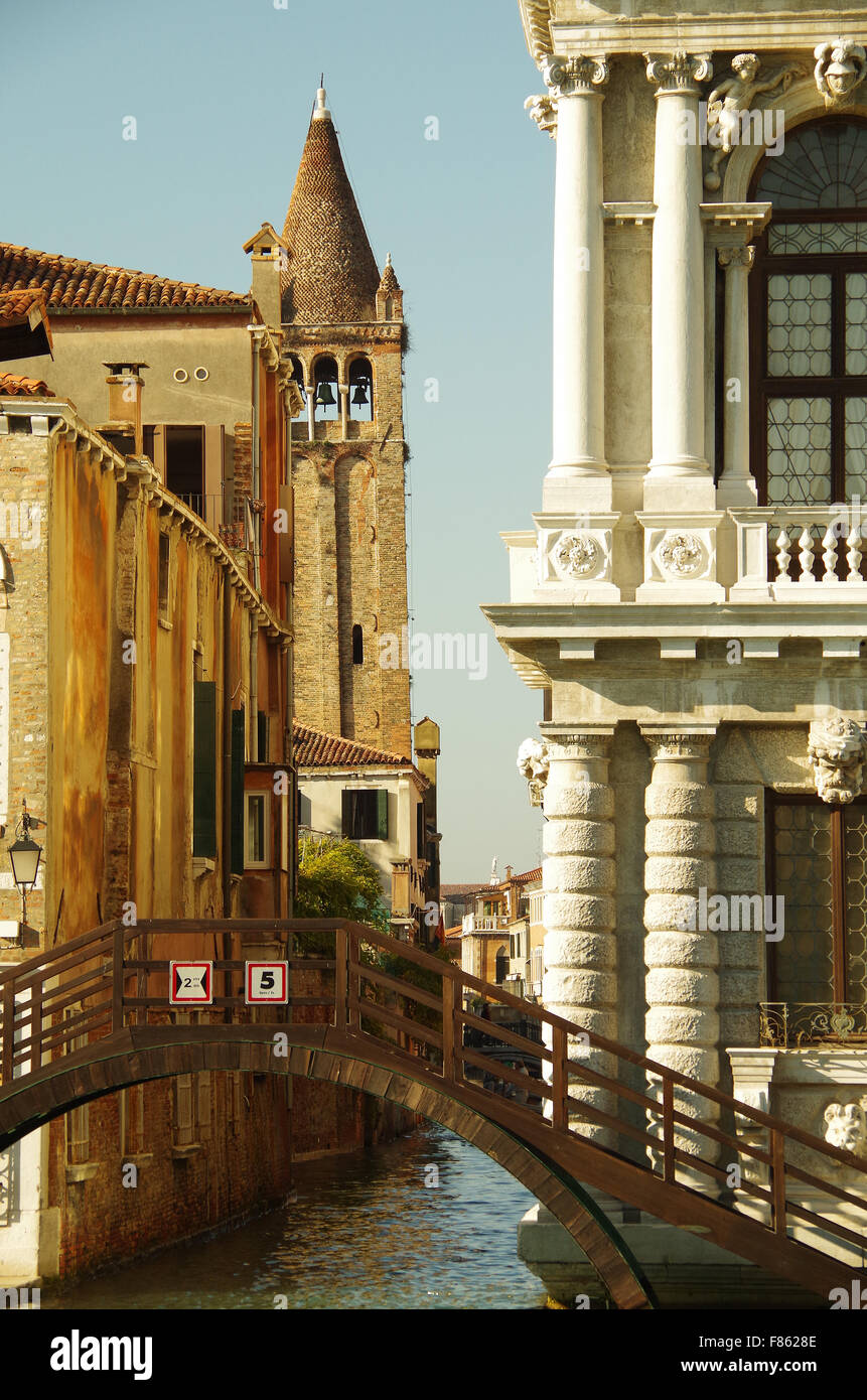 Venice, Italy, Ca' Rezzonico & neighbour, detail Stock Photo