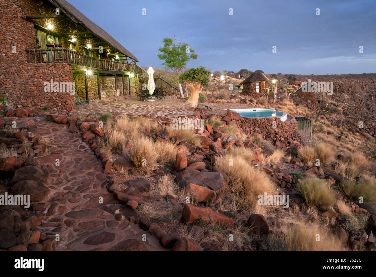Grootberg Lodge at Dusk - Damaraland, Namibia, Africa Stock Photo