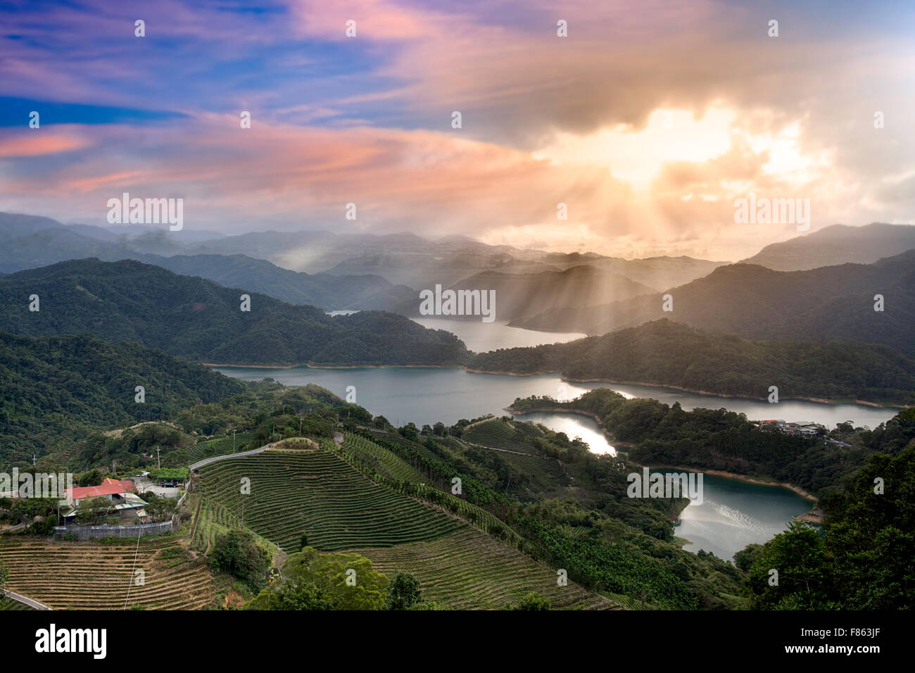 The Beautiful mountain sunset scenery Stock Photo - Alamy