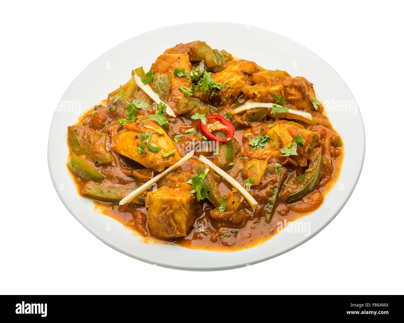 Chicken Jhalfrazi - indian cuisine chicken with pepper and herbs Stock ...