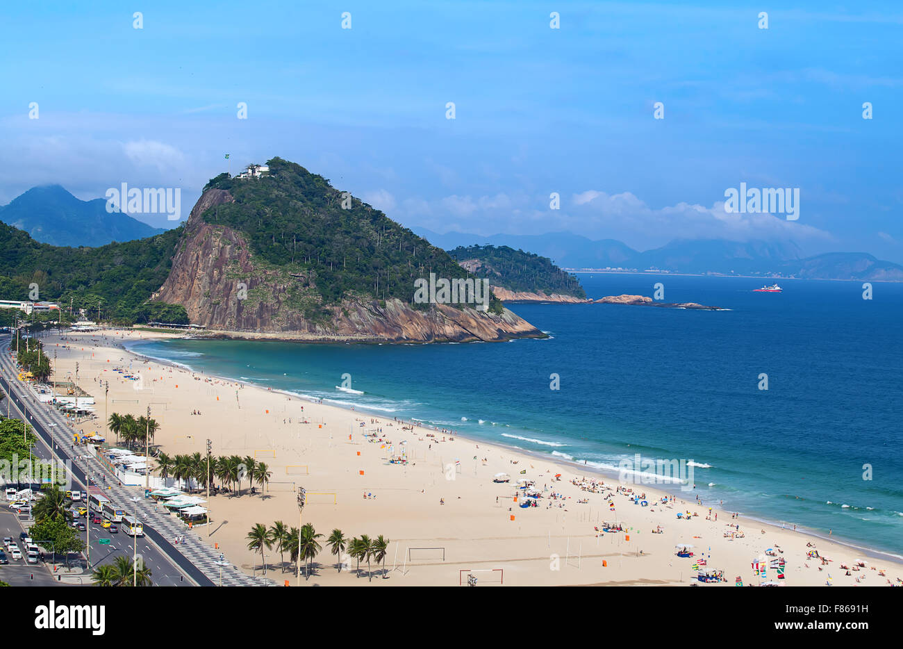 Famous Copacabana beach in Rio de Janeiro, Brasil Stock Photo