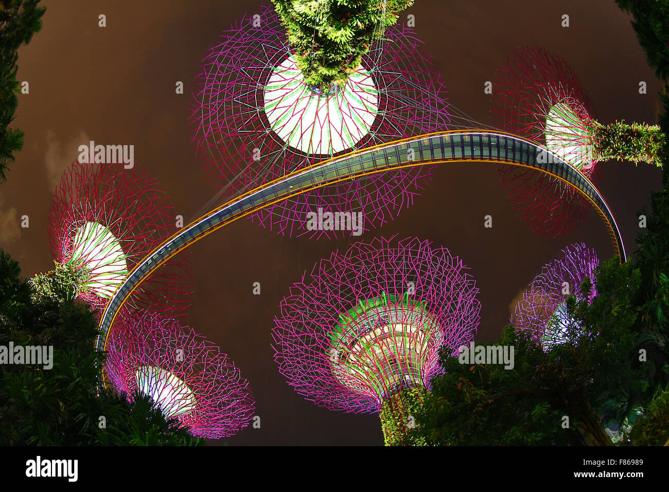 Singapore gardens by the bay night show hi-res stock photography and ...