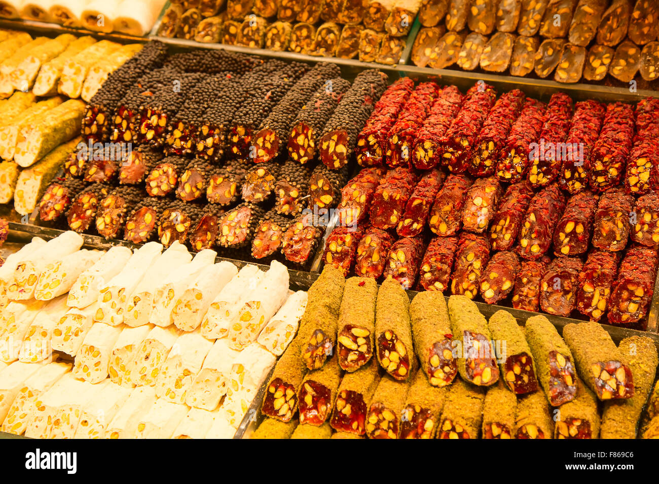 Famous turkish delights on the market Stock Photo Alamy