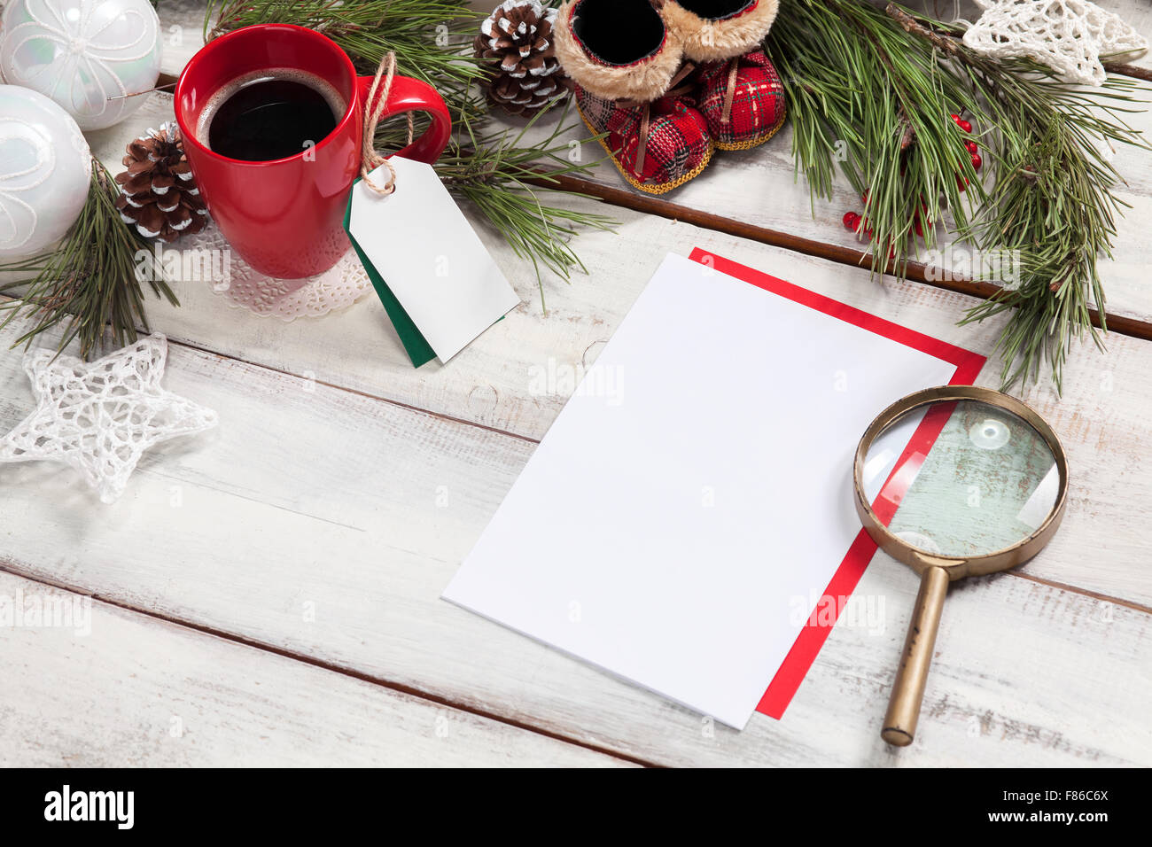 The blank sheet of paper on the wooden table with a pen Stock Photo Alamy