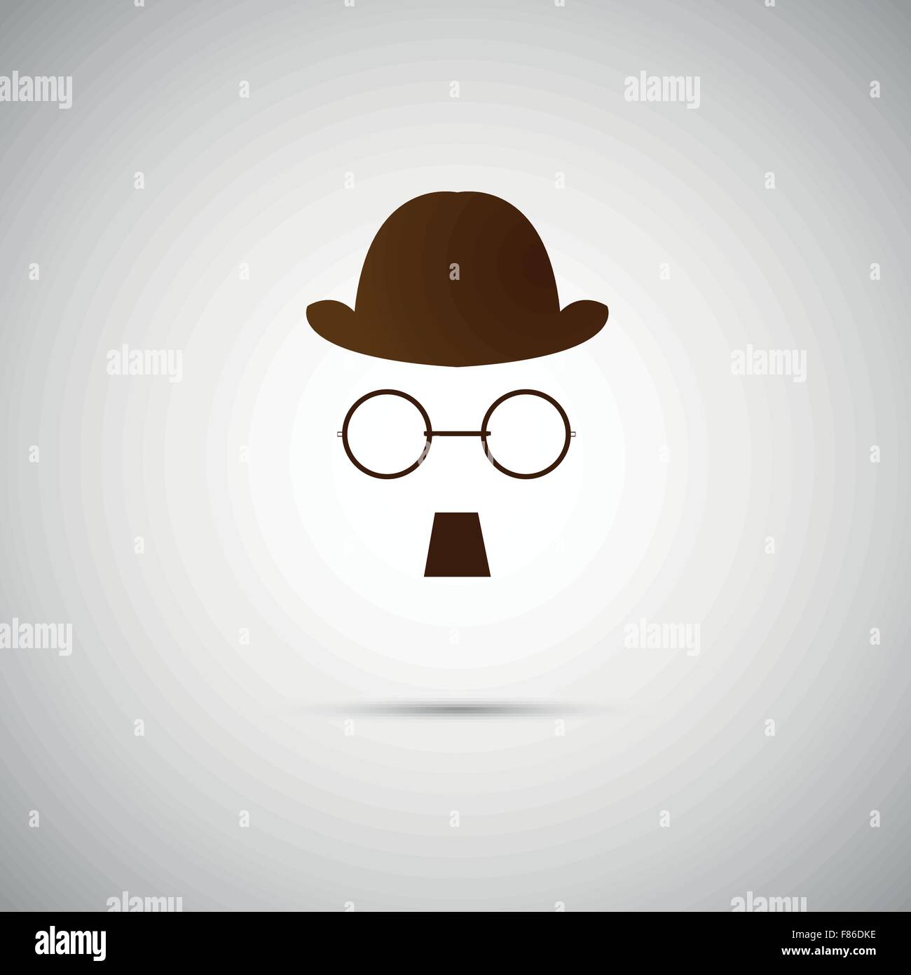 Vector black hat with a old mustache Stock Vector