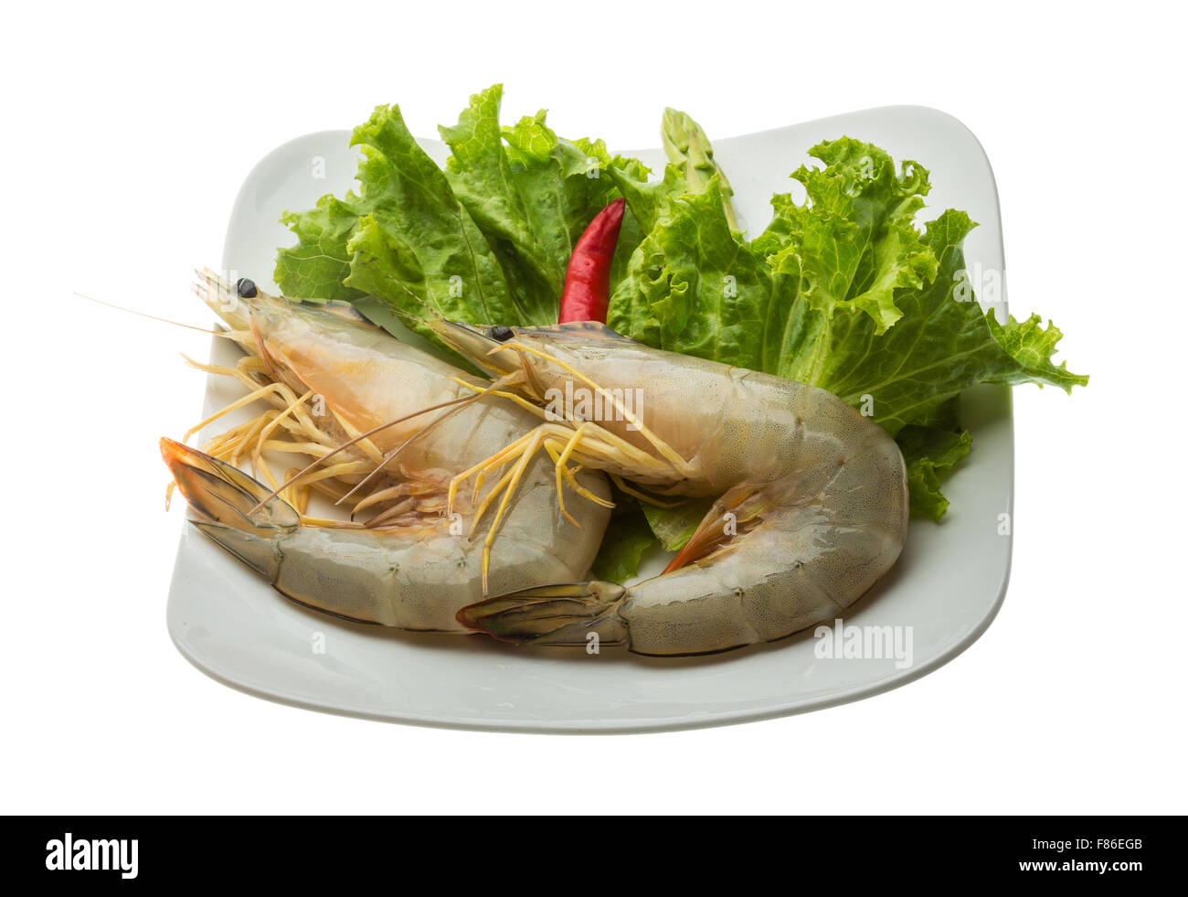 Raw Tiger prawn ready for cooking Stock Photo Alamy