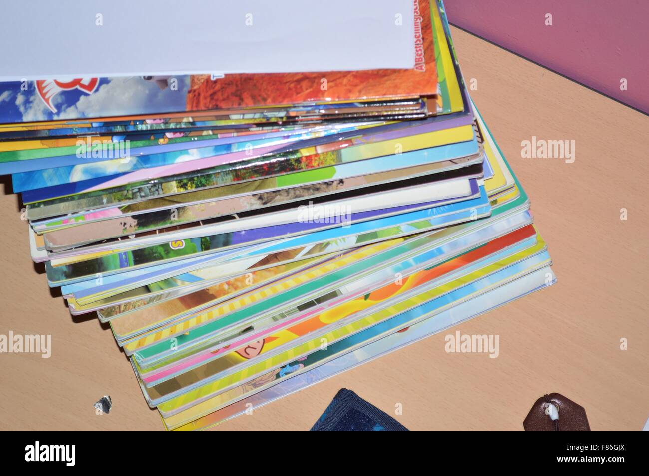 A bunch of school books Stock Photo