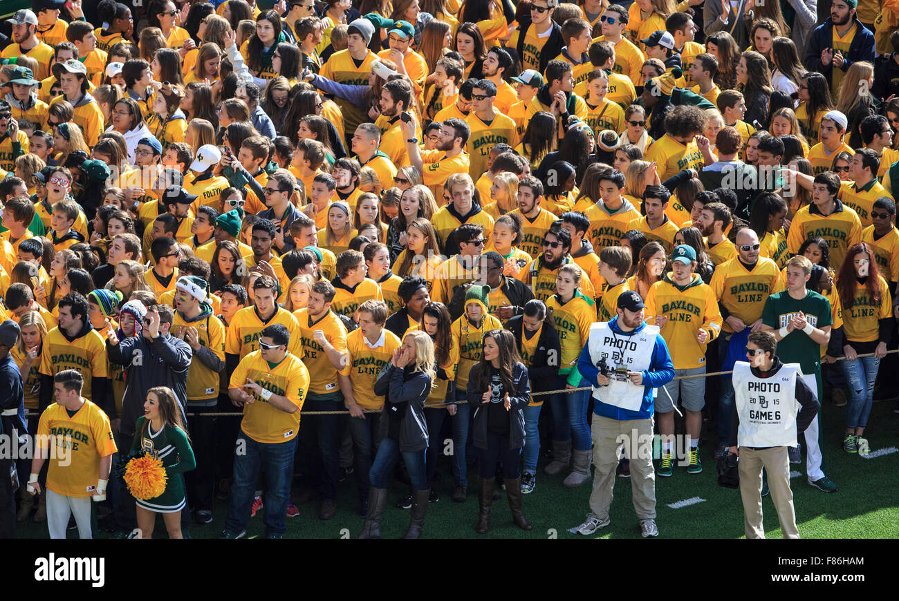 Waco, Texas, USA. 5th Dec, 2015. Baylor Bears line on the field during the NCAA football game between Texas vs Baylor at McLane Stadium in Waco, Texas. © csm/Alamy Live News Stock Photo