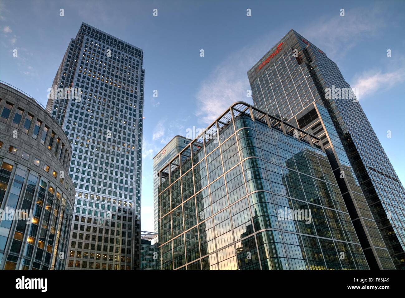 Skyscrapers and other Office Buildings in London's Canary Wharf ...