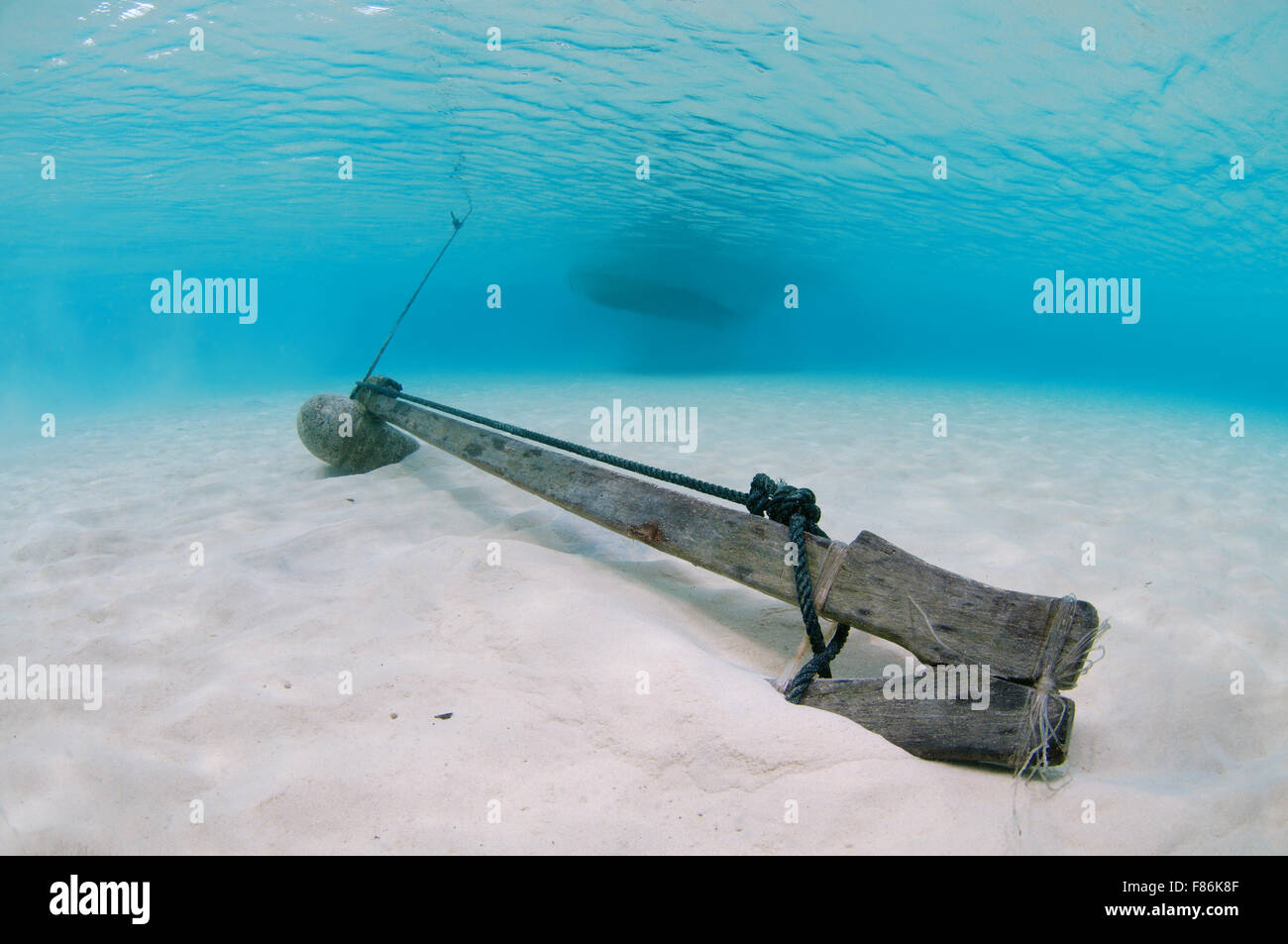 Traditional Wooden Anchor On The Sandy Bottom South China Sea Redang Island Malaysia Asia Stock Photo Alamy