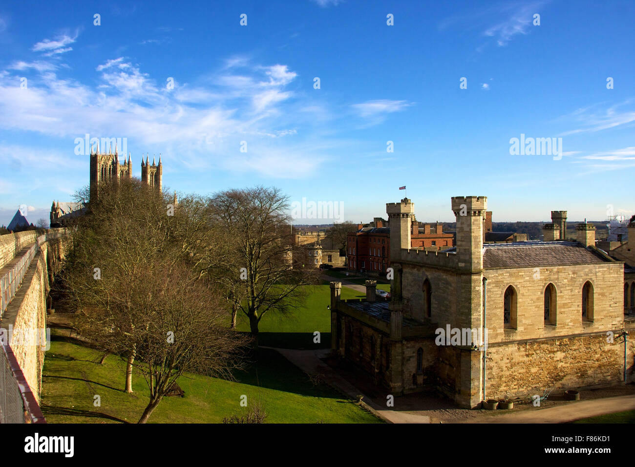 View of historic buildings in Lincoln Stock Photo Alamy