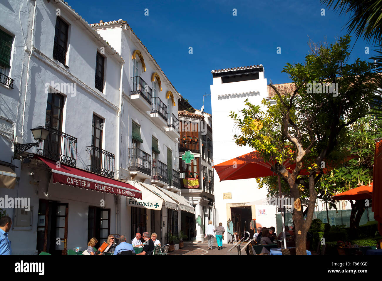 Plaza de Naranjas, Orange Square in the Stylist Town of Marbella on the