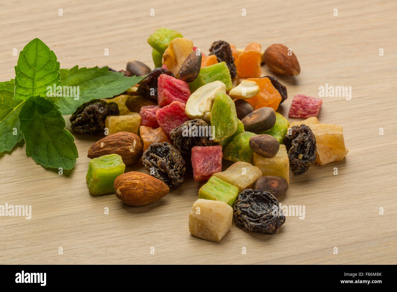 Dried fruits mix on the desk Stock Photo - Alamy