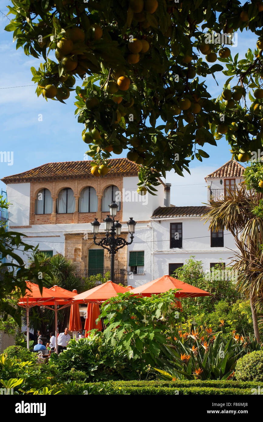 Plaza de Naranjas, Orange Square in the Stylist Town of Marbella on the