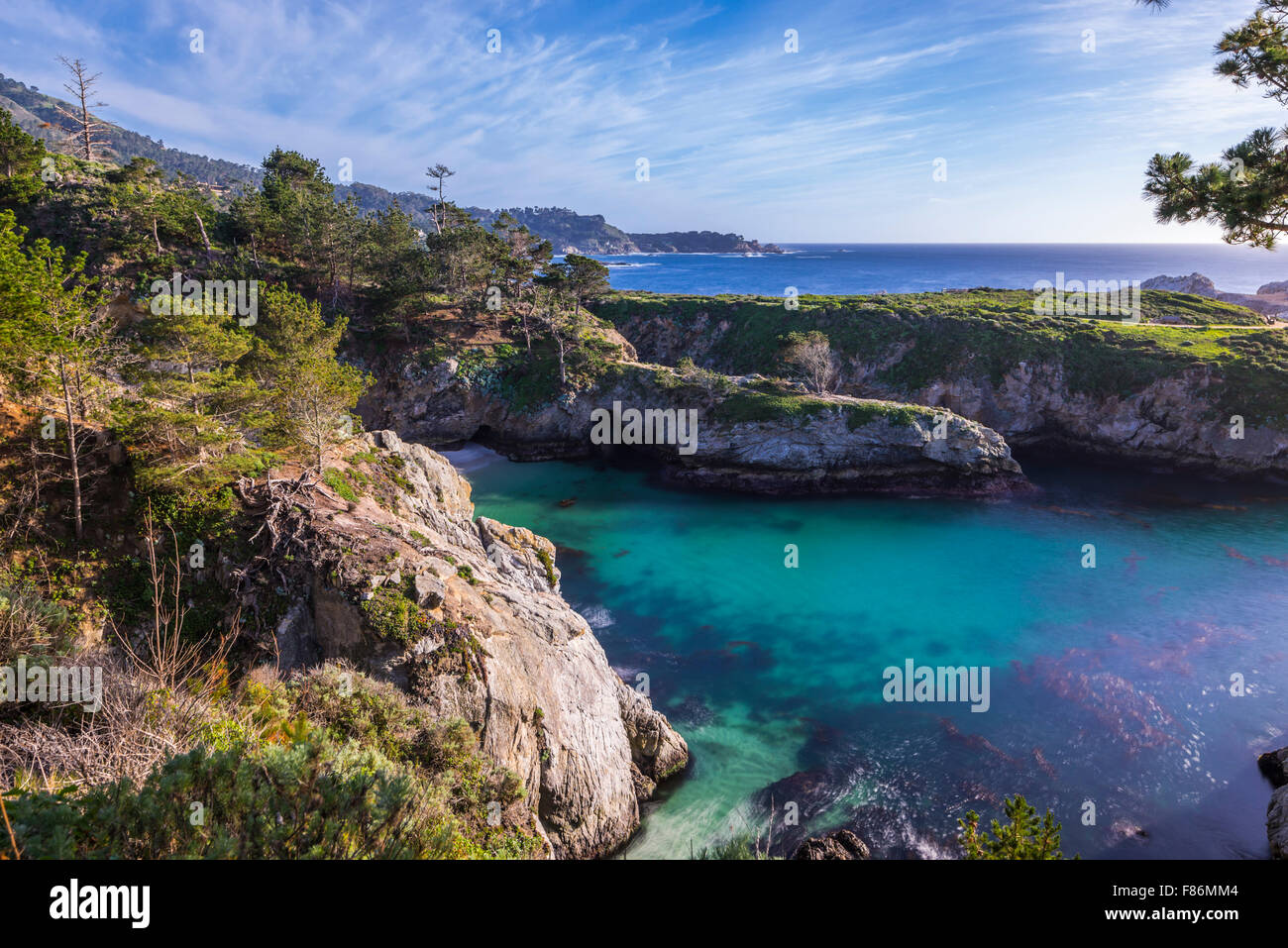 China Cove and rocky coastline. Point Lobos State Natural Reserve, Carmel, California, United States. Stock Photo