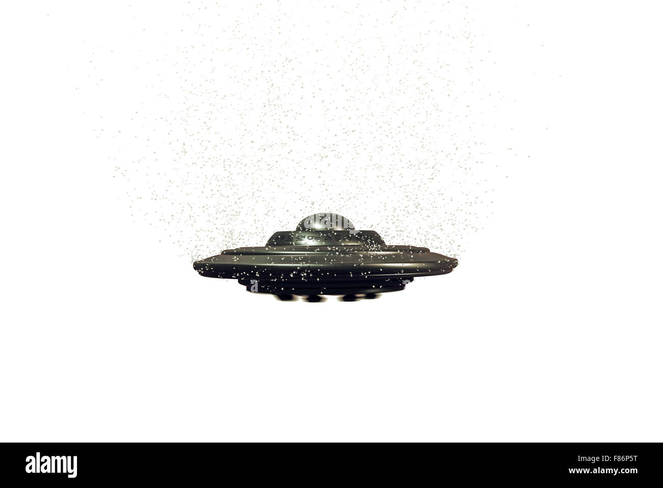 unidentified flying object isolated on white background Stock Photo