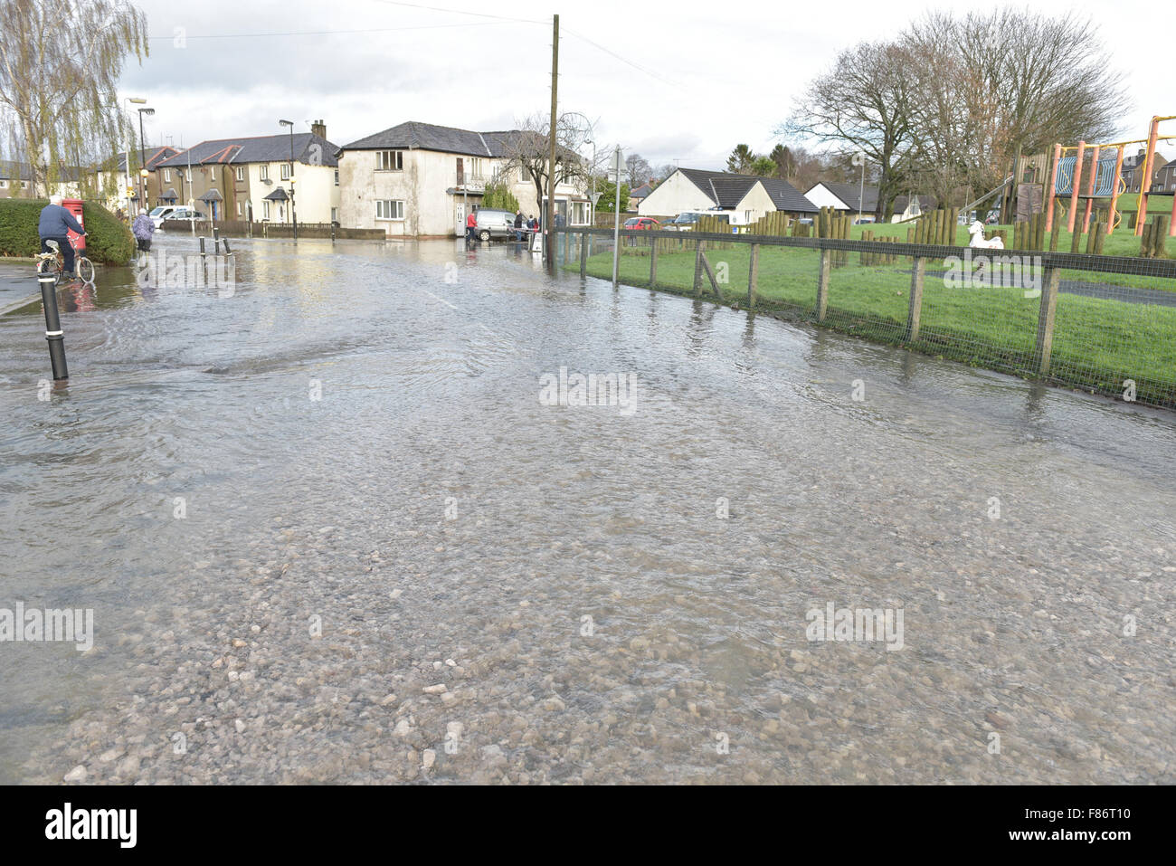 Kendal, UK. 06th Dec, 2015. Stones have been brought down off the hills
