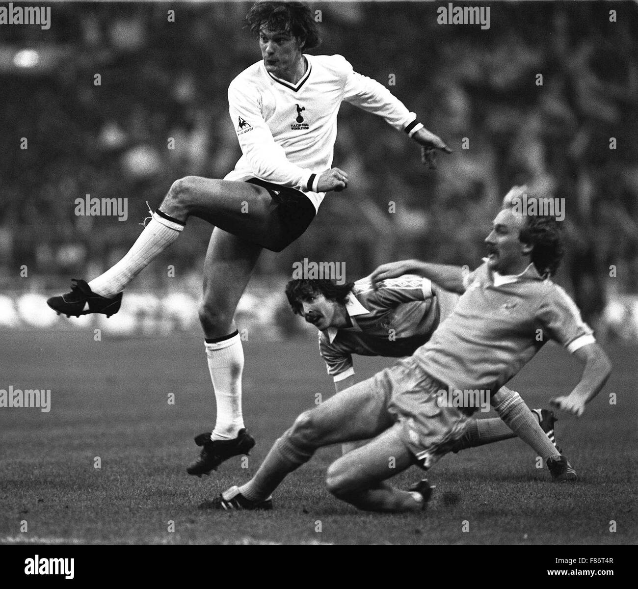 Glenn Hoddle FA Cup Final replay Manchester City V Tottenham Hotspur at Wembley 14/5/1981 Stock Photo