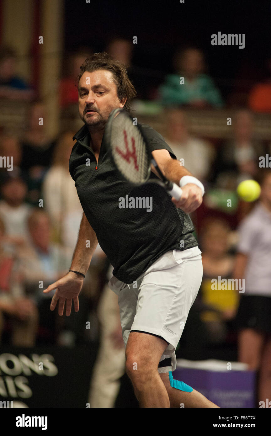 Royal Albert Hall, London, UK. 6th December, 2015. Day 5 of Champions Tennis, evening singles match between ex world no. 1 and 3 times Wimbledon champion John McEnroe and Henri Leconte. Credit:  sportsimages/Alamy Live News Stock Photo