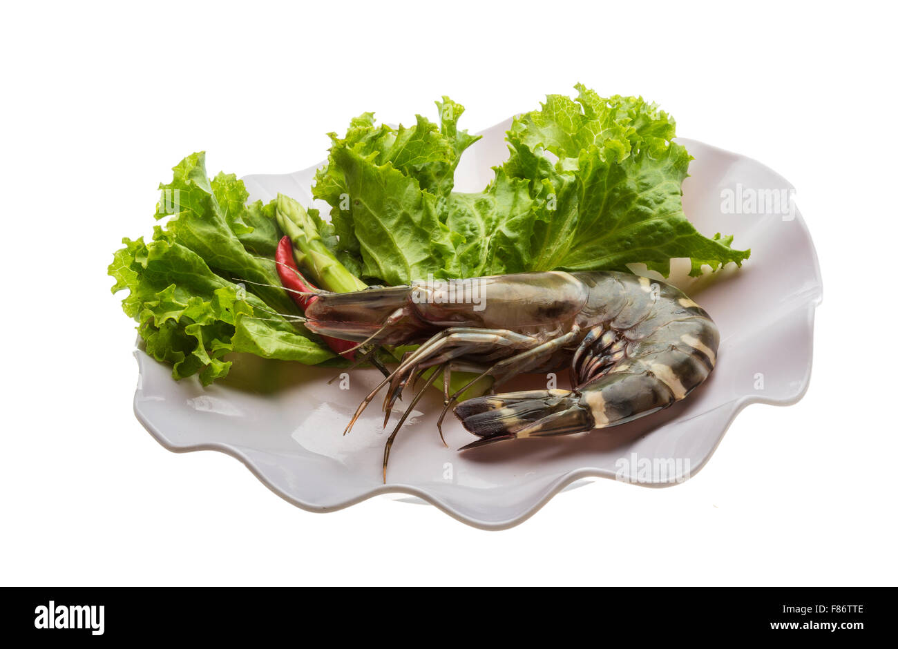 Raw Tiger prawn ready for cooking Stock Photo Alamy