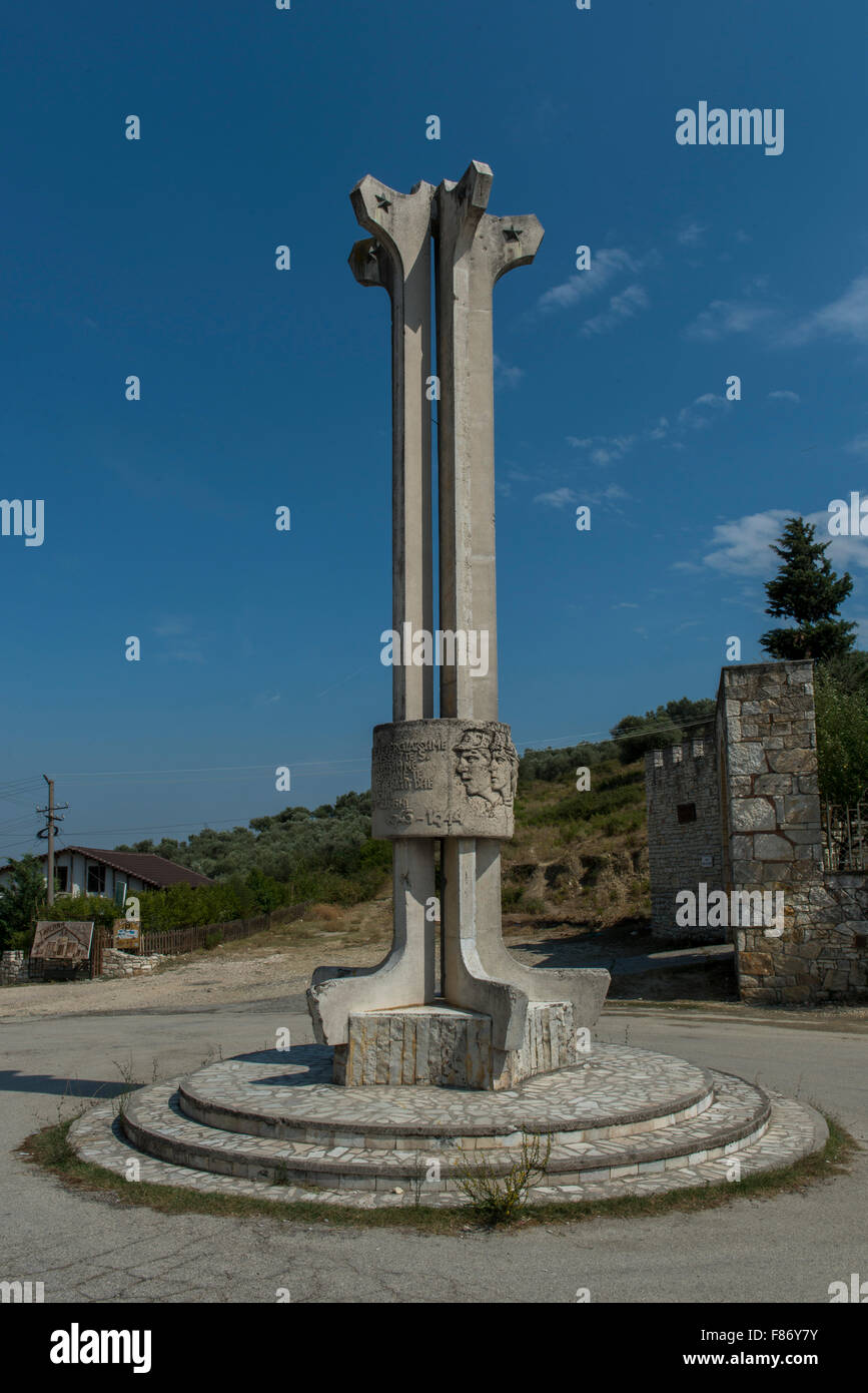 WWII Partisan Memorial, Berat Stock Photo