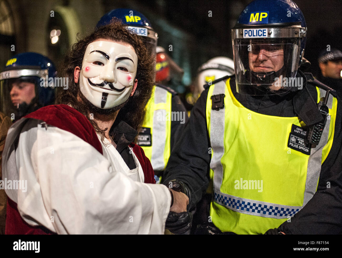 Protesters light flares and smoke bombs during for the Million Man