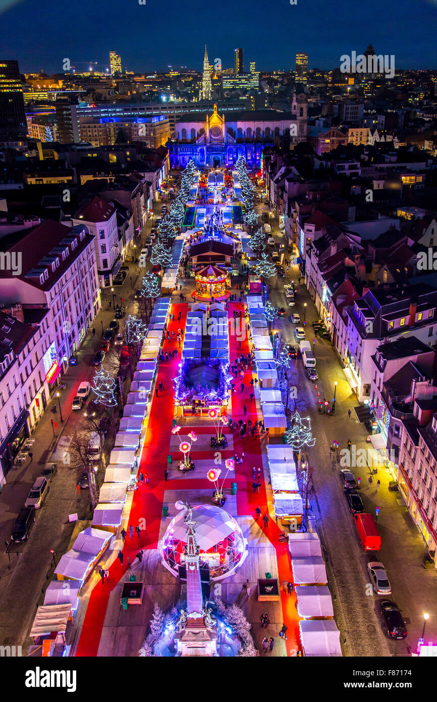 Christmas in Brussels, Belgium, Christmas market on the FishMarket
