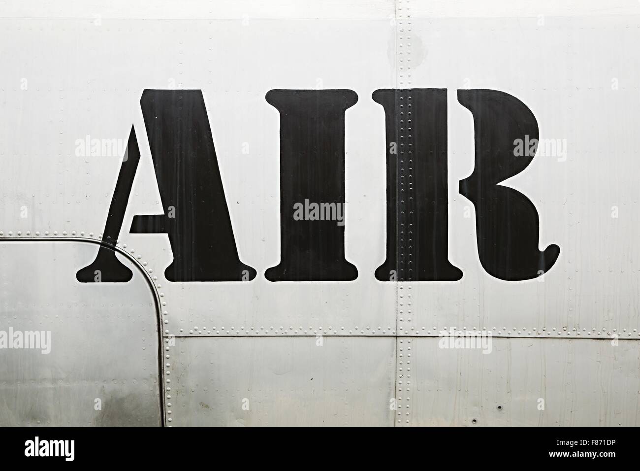 Air label on aircraft Stock Photo