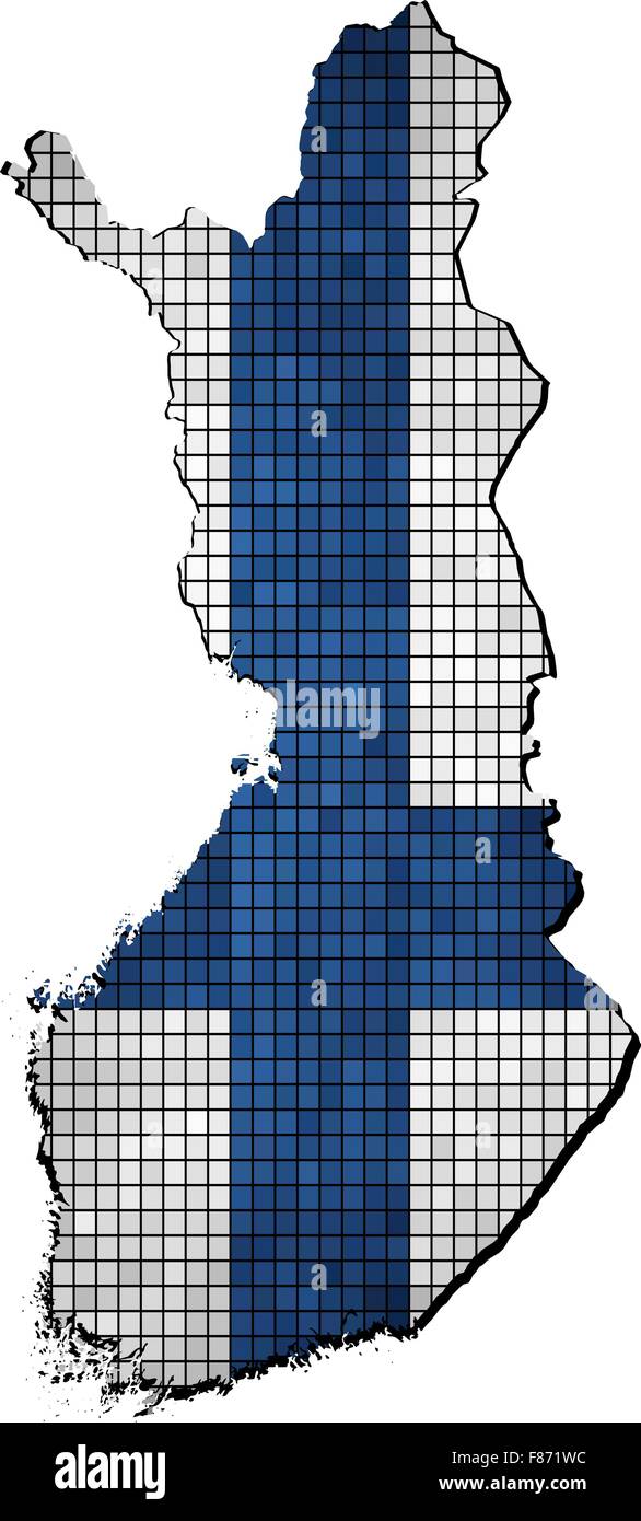 Finland map with flag inside Stock Vector