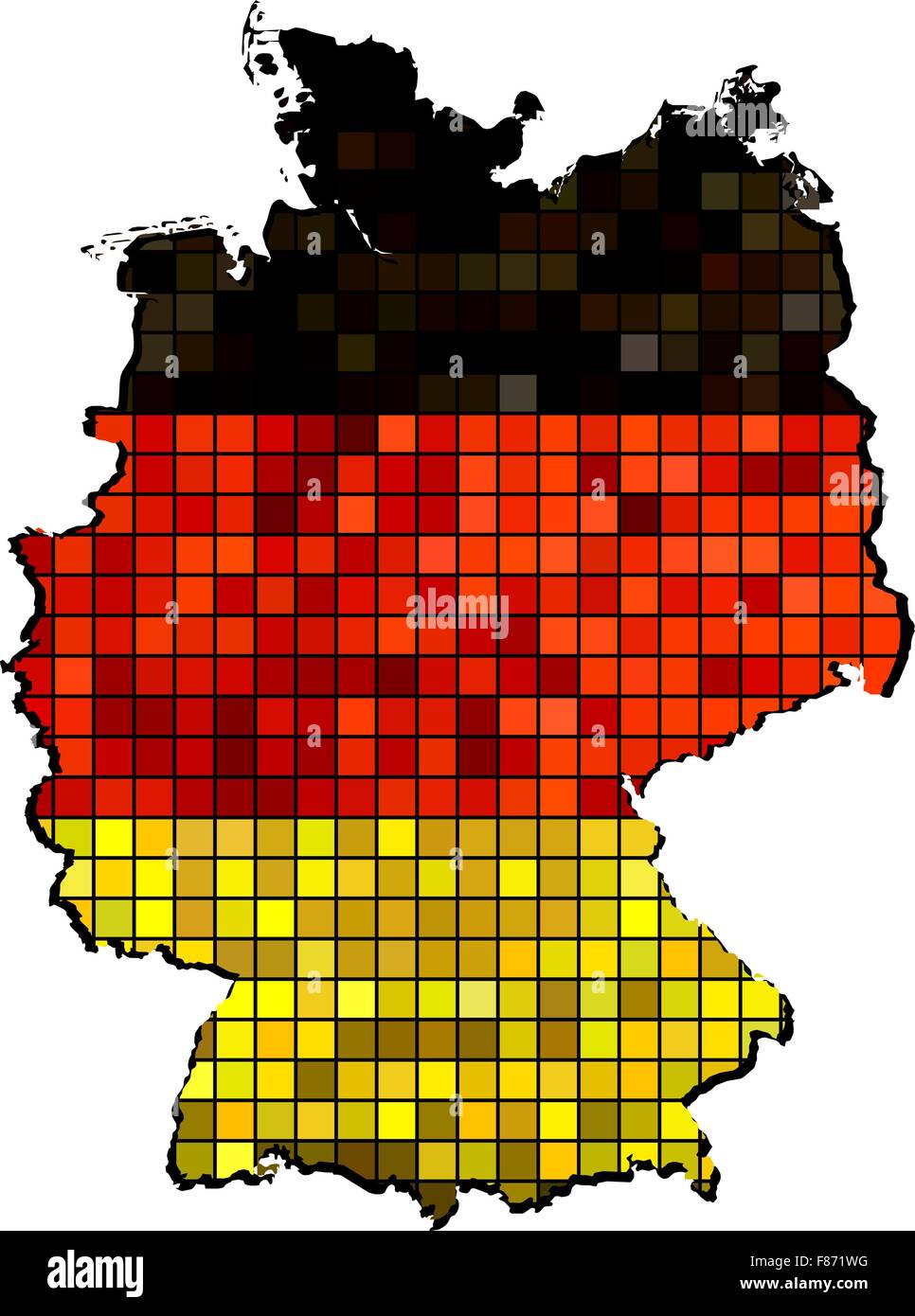 Germany map with flag inside Stock Vector