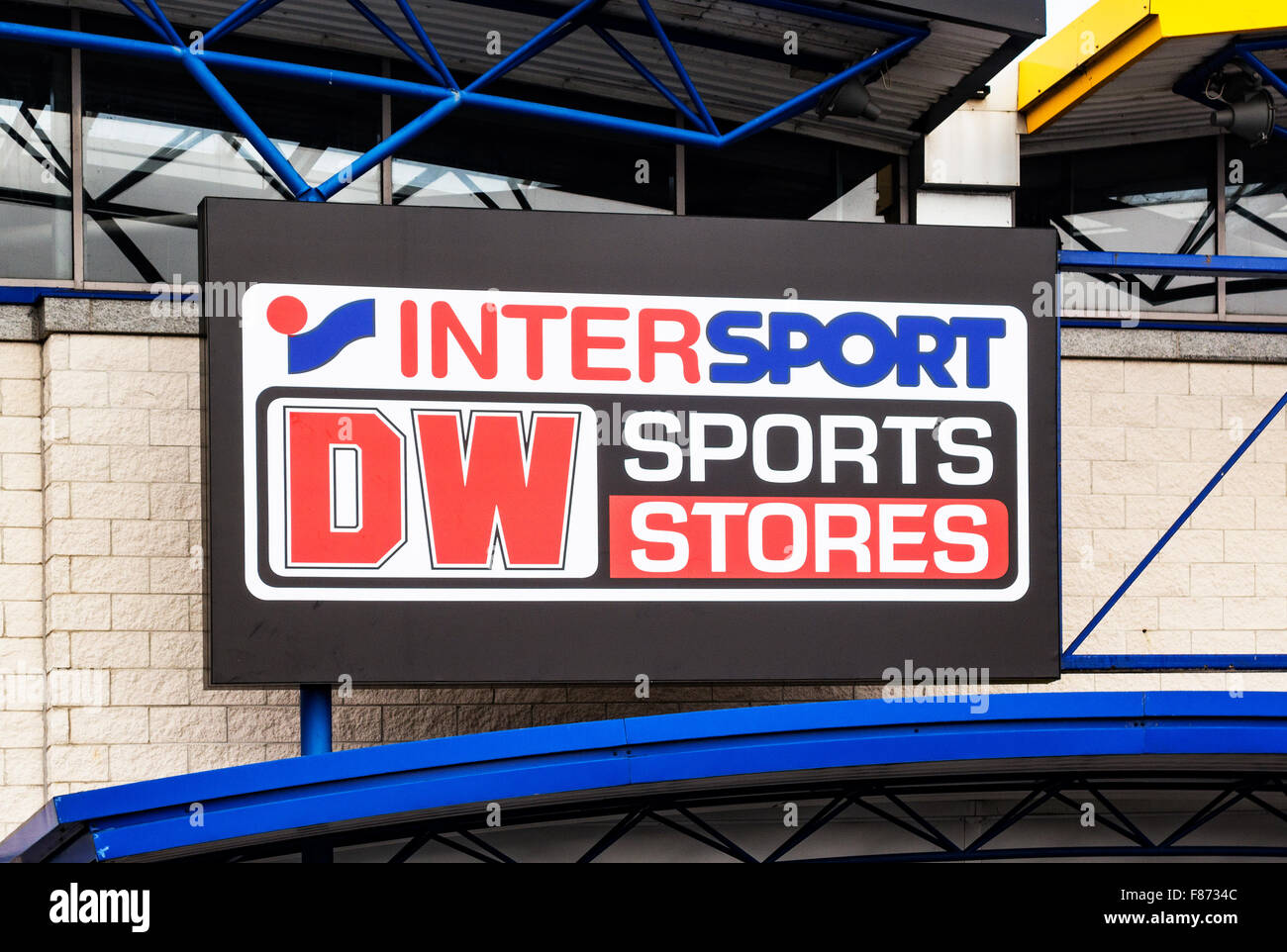 Intersport DW sports store sign Stock Photo