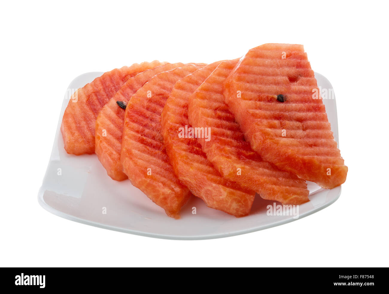 Sliced watermelon isolated on white background Stock Photo - Alamy