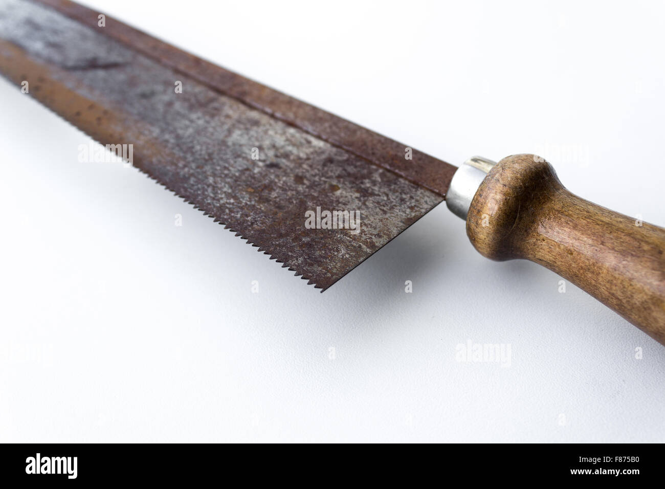 saw / old handsaw closeup - vintage tools Stock Photo