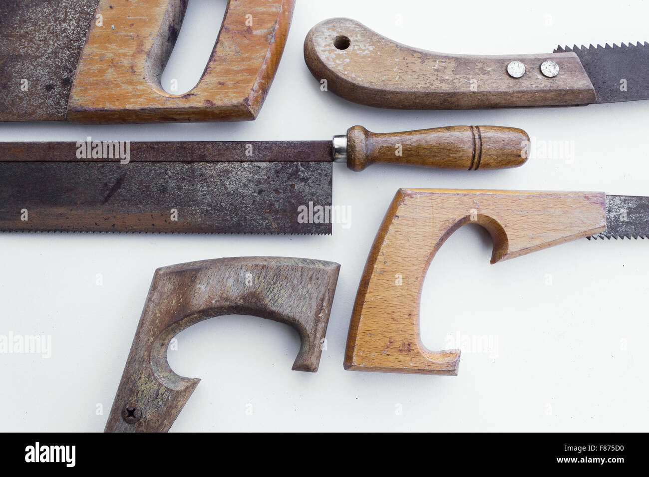 saw / old handsaw isolated - vintage tools Stock Photo