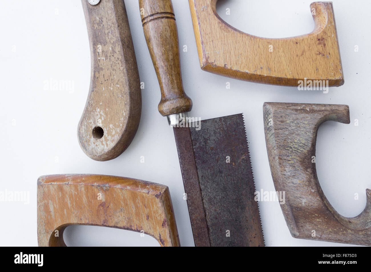 saw / old handsaw isolated - vintage tools Stock Photo