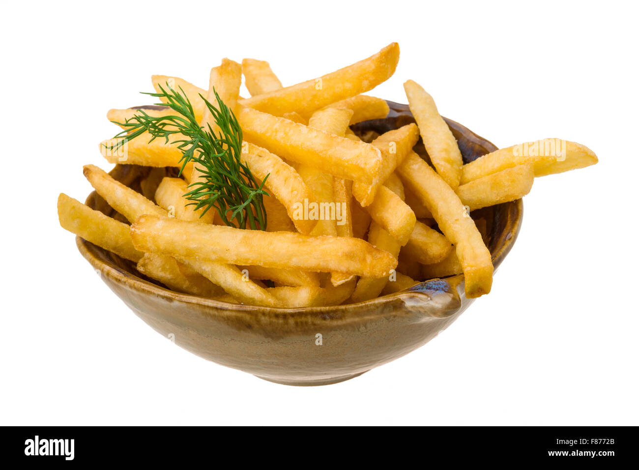 French fries isolated on white background with dill Stock Photo Alamy