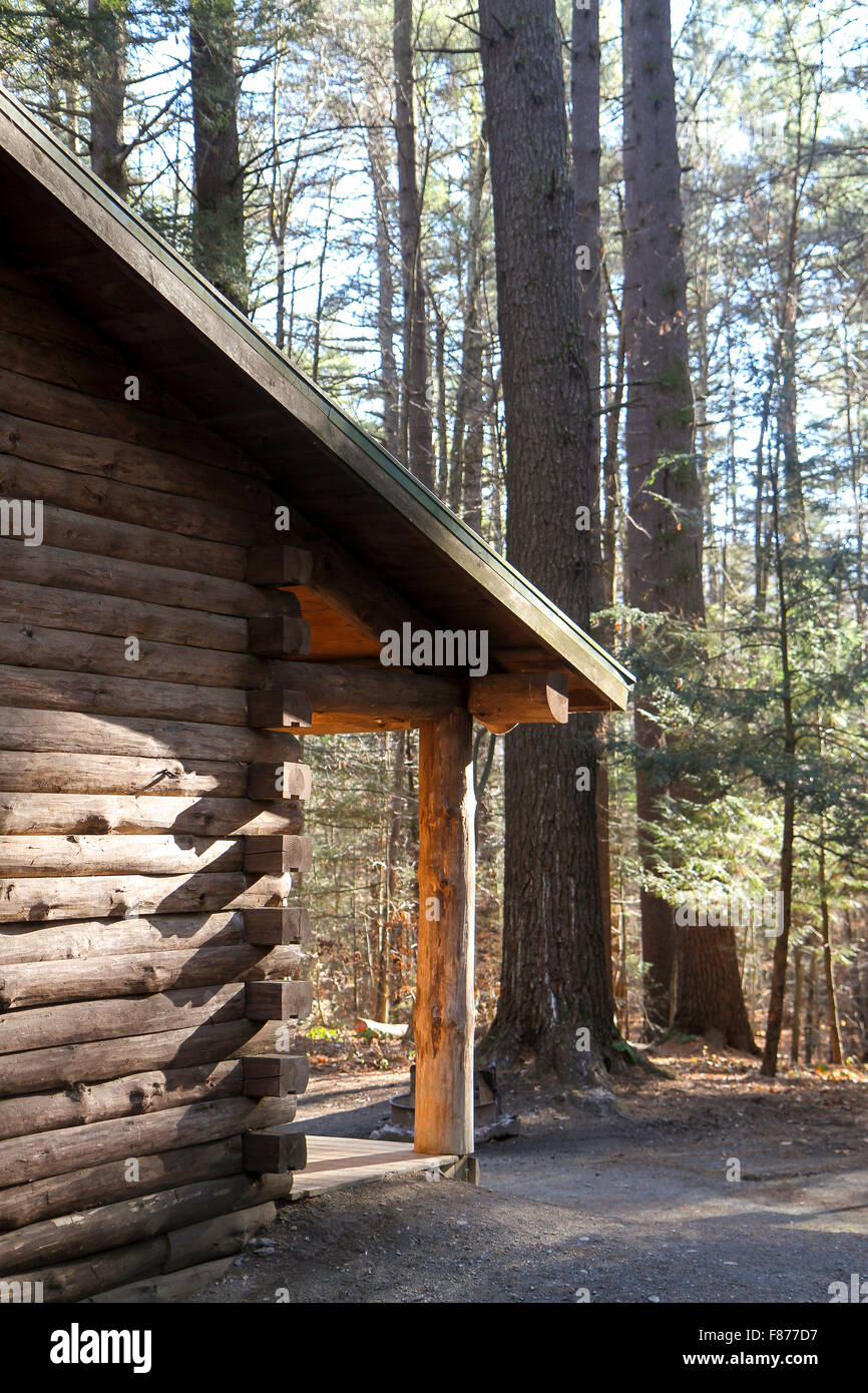 A cabin in Mohawk Trail State Forest, Massachusetts Stock Photo