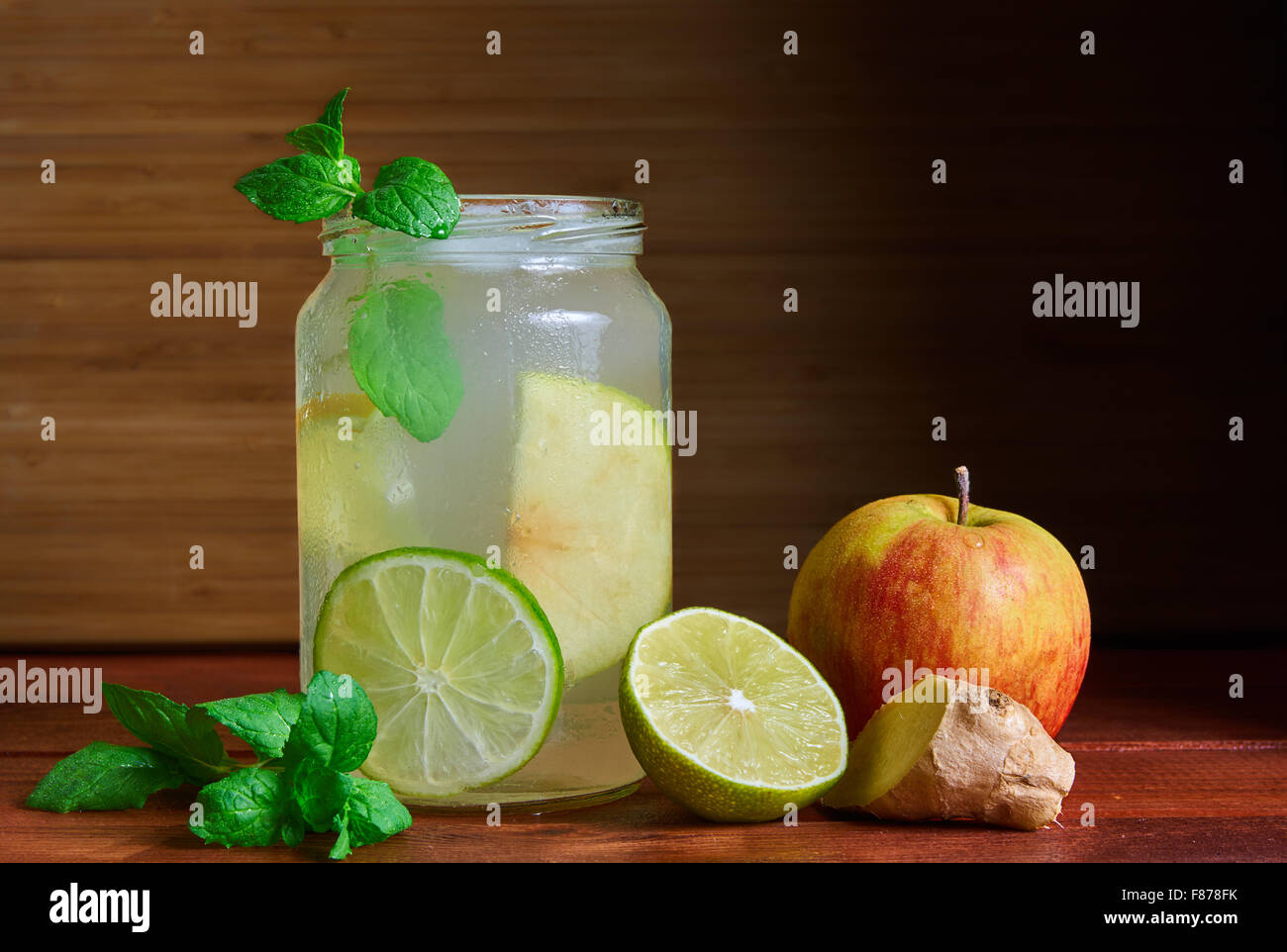 Cold homemade energy drink switchel in a mason jar Stock Photo Alamy