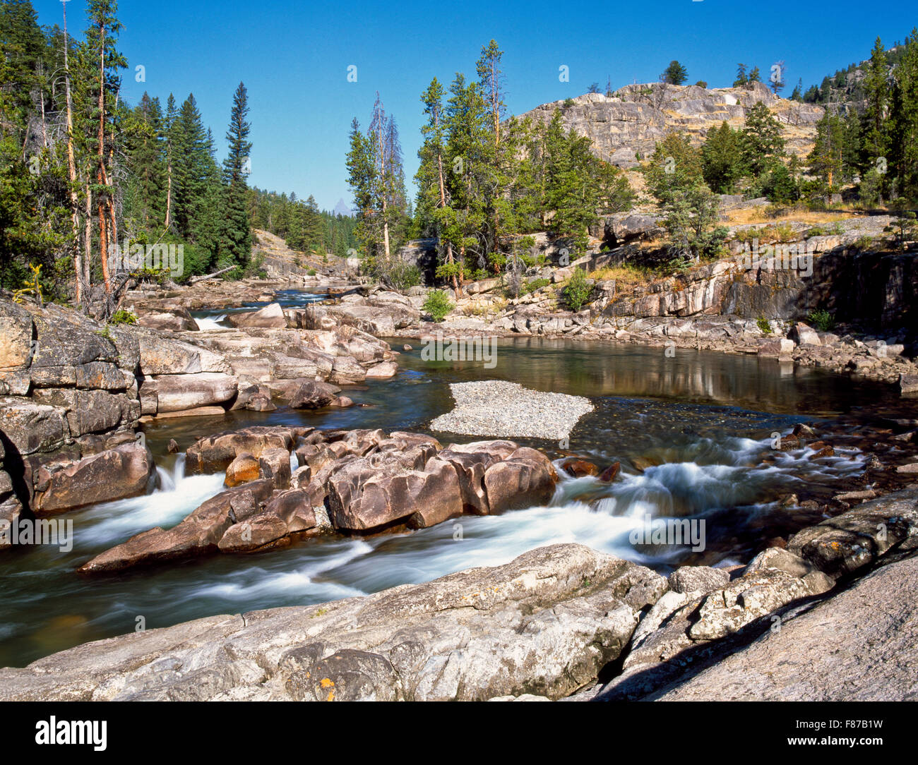 clarks fork yellowstone river in shoshone national forest, wyoming Stock Photo