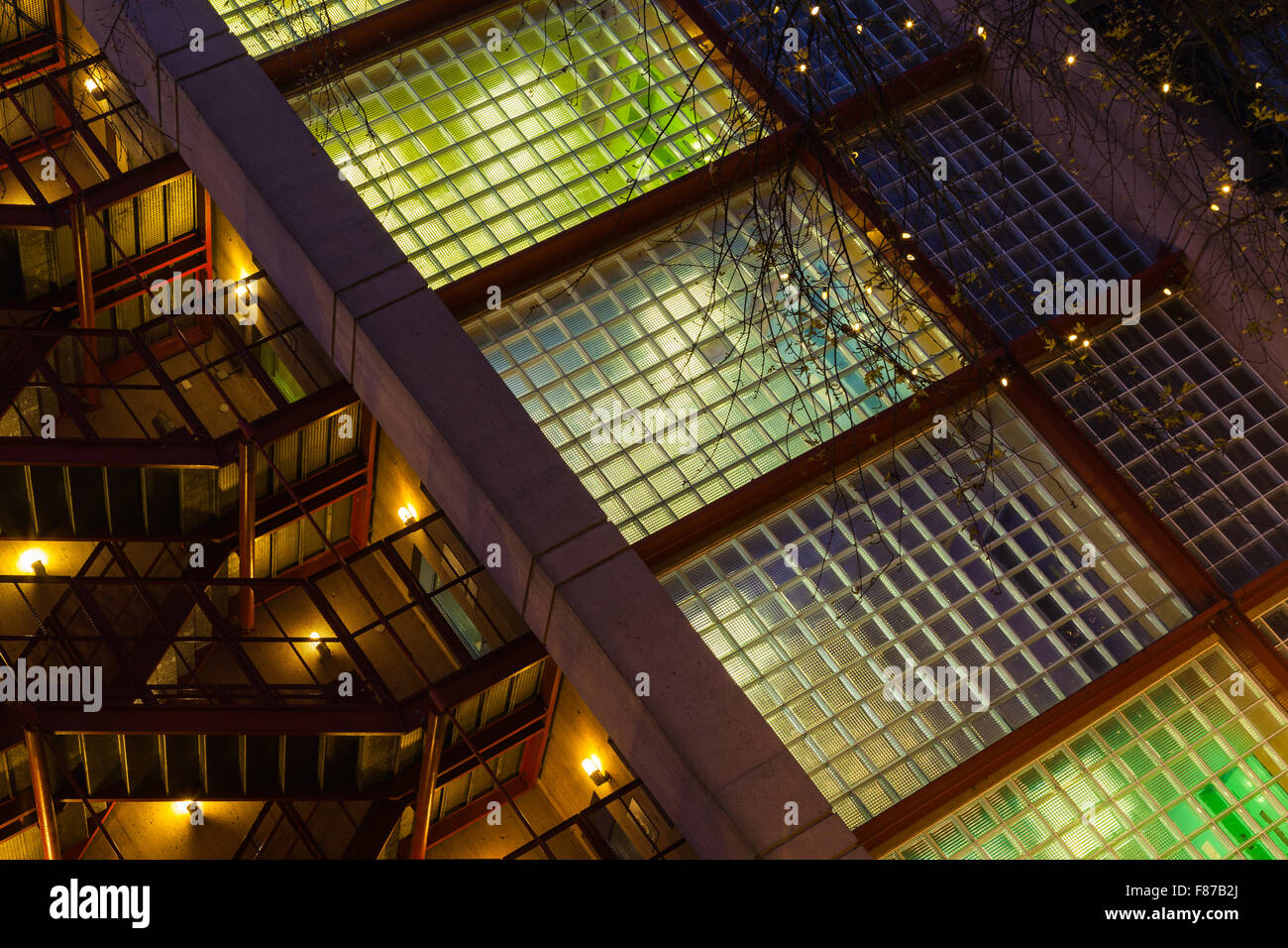 Abstract view of a multi-storey parking lot in Gastown, Vancouver Stock Photo